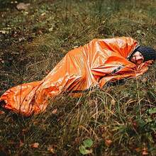 Outdoor Survival Sleeping Bag, PE Aluminum Foil Insulation Emergency Tent, Radiation Protection Reflective Shelter, For Camping - Multicolor - View 7