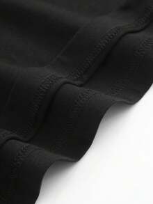 Camiseta Casual de Talla Grande para Mujer, para Primavera, Verano y Otoño, Cuello Redondo, Manga Corta, Color Sólido, Estilo Básico Casual, Transpirable, Agradable al Tacto y Resistente a la Deformación, Imprescindible. - Negro - Ver 5