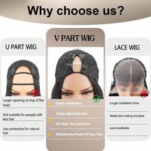 Upgrade V Part Wig Half Wig  Hair Easy To Wear Adjustable Drawstring Deep Wave  Drawstring Seamless Flip Over Curly Half Wig Wear And Go Glueless Half Wigs For Women Effortlessly Create A Glamorous Makeup Look  Natural Color Beginner-Friendly - Natural Black - View 4