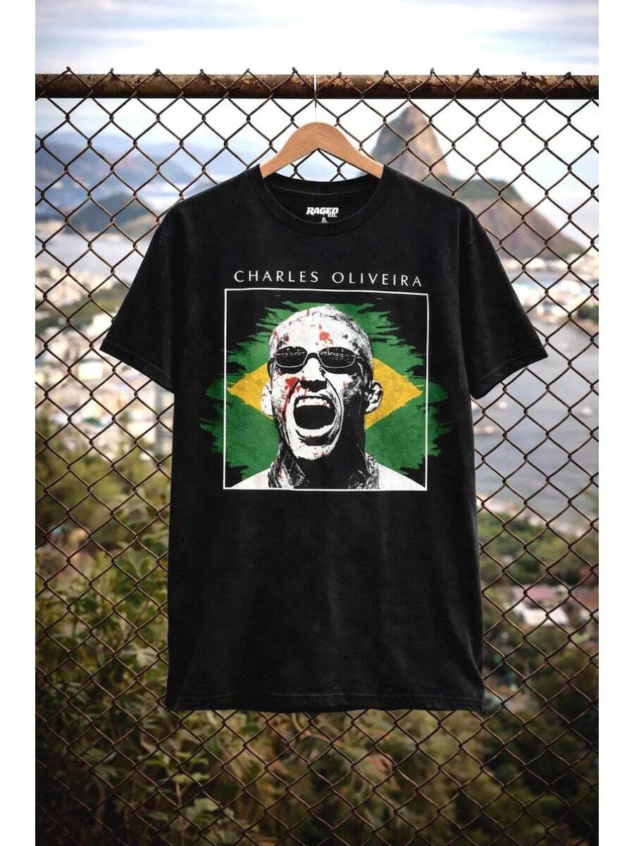 Charles Oliveira T-Shirt | Champion Merchandise | Do Bronx Clothing | Exklusives Geschenk für MMA-Kämpfer und Kampfsportbegeisterte - Schwarz - Übersicht 1