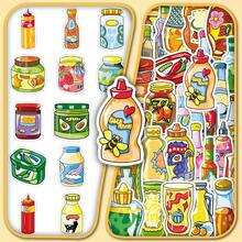51 miếng dán graffiti hình hoạt hình dễ thương cho chai gia vị, dùng để trang trí tường, sổ tay, bình hoa, đàn guitar. - nước xốt - Xem 1