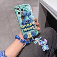 Disney Lilo & Stitch Phone Case With Stitch Charm And Stitch Lanyard - Cute Stitch Protective Case With Vacay Mode And Palm Tree Design, Equipped With Delicate Stitch Decorative Lanyard And Beaded Bracelet For Easy Carrying, Compatible With IPhone 17, 16, 15, 14, 13, 12, 11 Pro Series, Ideal For Birthdays, Holidays, Anniversaries, Graduation Gifts, Or Any Special Occasion To Surprise Family, Friends, Classmates, And Loved Ones. - trắng - Xem 1