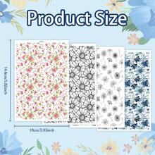 Rose/Daisy/Dandelion/Blue Flower Pattern Transfer Paper, Fresh Floral Series Polymer Clay Printing Paper, Size 5.82*3.93 Inches, Suitable For DIY Jewelry Earring Making Special Polymer Clay Transfer - A - View 2