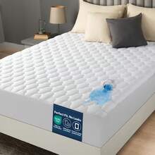 Utopia Bedding Waterproof Mattress Protector – Quilted Mattress Pad Soft Breathable Bed Topper, Deep Pocket Fitted Cover, Noiseless, Machine Washable - White - View 1