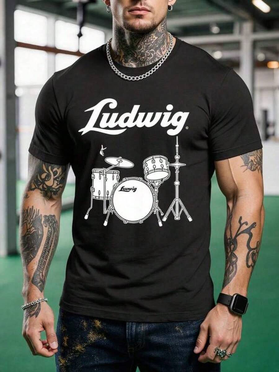 1 pieza Camiseta de manga corta de cuello redondo holgada unisex de 180g, 100% algodón puro transpirable y suave, estilo Y2K Bababask con estampado gráfico moderno, ideal para mujer y hombre, perfecta para uso diario, festivales, conciertos y todas las estaciones - Negro - Ver 1