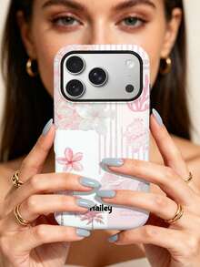 GIIPPA Custom Pink Vacation Style Phone Case, Suitable For IPhone 17/17 Air/17 Pro/17 Pro Max/16, Vacation Gift, Anniversary Gift, Valentine's Day Gift, Birthday Gift, Wedding Gift - Multicolor - View 5