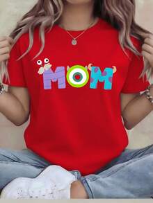 Plus Size - Plus Size - Oversized T-Shirt - Women's Fun Graphic Tee - Relaxed Fit Short Sleeve Crew Neck Top, Machine Washable For Year-Round Comfort, Everyday Wear; Relaxed Fit; Durable Print, Ideal For Holiday Gifts - 黑色 - 查看 8