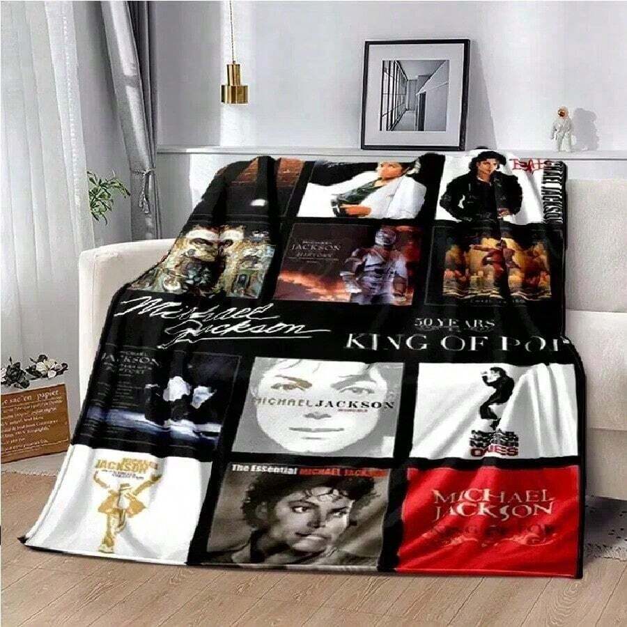 Michael J-Jackson Blanket Super Soft High Quality Blanket For Travel Bedding Couch Hiking Bed Comfortable Blanket Birthday Gift7.Jpg - 如圖所示 - 查看 1