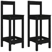 vidaXL Tabourets de bar, lot de 2, noirs, 40 x 41,5 x 112 cm, en pin massif. Idéaux pour les restaurants, les bureaux, les jardins et les réceptions. Ce produit comprend uniquement les tabourets ; les tables ne sont pas incluses. Un meuble classique et de grande qualité. - Noir - Voir 8