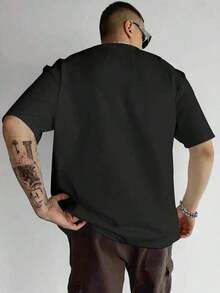 Tienda Local, Camisas de Hombre, Ropa de Hombre, Camisetas Hombre, Camisa de Hombre, Camiseta Lucha Libre 180G Blanca y Negra, Estampado de Luchador, Impresión de Alta Calidad, Cuello Redondo, Corte Holgado Básico, Hombres y Mujeres, Transpirable, Versátil, Lavable a Máquina, Cómoda, Tallas S ~ 3XL, Uso Diario, Casual, Deportiva, Esencial el Verano. - Negro - Ver 3