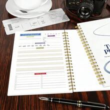 1pc Travel Plan Theme Planner Notebook - Winding Blue Line Cover Design, Spiral Bound, Best Gift For Couples, Family, Friends - A5 - View 5
