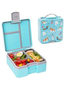 1 pieza Caja bento cuadrada de plástico con múltiples compartimentos, caja de almuerzo portátil, apta para microondas, reutilizable y fácil de limpiar, adecuada para frutas, verduras, preparación de comidas, viajes, campamentos, picnics, oficina, escuela - Multicolor - Ver 7