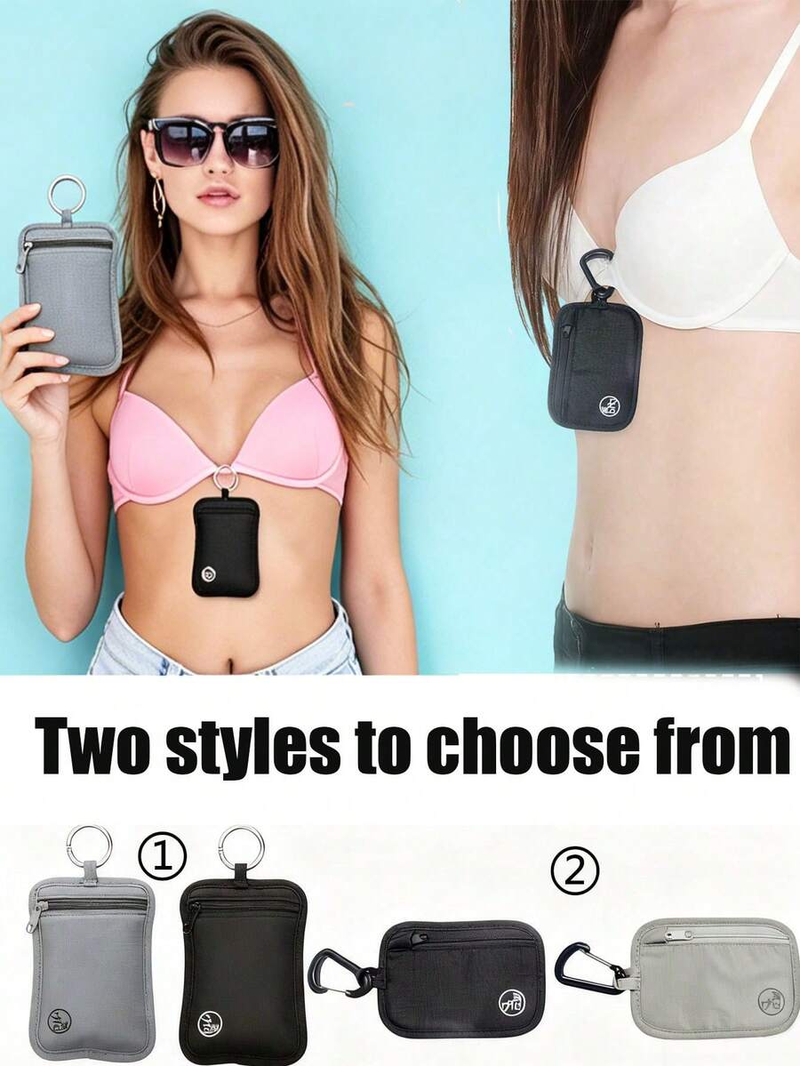 Fashion Anti-Theft Bra Wallet, Built-In Card Slots Passport Pouch, Soft Breathable Hidden Bra Pocket, Lightweight Reusable Nylon Bag, Adjustable Fit Most Bra Sizes, Essential Travel Organizer, Suitable For Graduation, Birthday, Wedding, Daily Use, Great Gift For Friends And Sisters