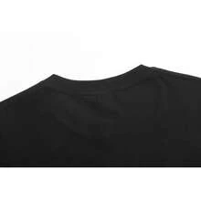 Playera de mujer 100% algodón manga corta con estampado de flores chic para verano - Negro - Ver 3