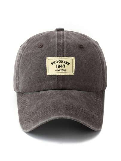1pc Unisex Coffee Color Fabric Tag N86 Outdoor Casual Fashion Minimalist Solid Color Adjustable Washed Baseball Cap, Suitable For Daily Matching, Travel, Beach, Party, Fishing, Christmas, Valentine's Day, Football Match, All Season Perfect Gift