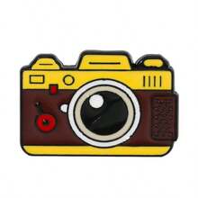 Men's Cartoon Anime Badge Brooch, Creative Camera Pin - Black - View 13