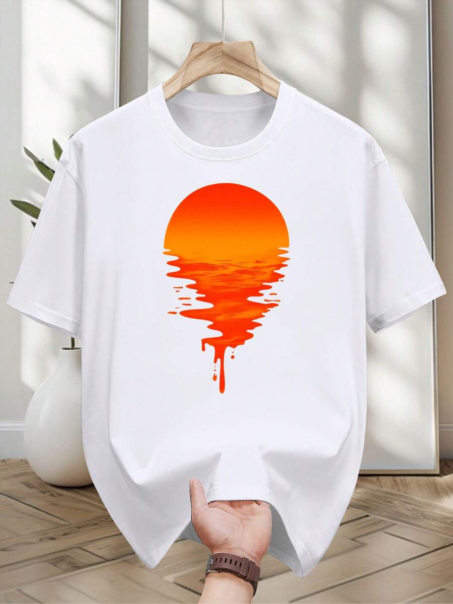 Camiseta de Manga Corta 100% Algodón 200g - Cuello Redondo Casual, Transpirable, Ideal para Eventos de Verano y Looks Informales - Básica, Suave y Cómoda ('Moda') - Blanco - Ver 1