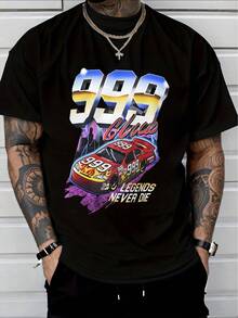 Camiseta de manga corta para hombre, estilo urbano americano, con diseño creativo, corte holgado, 180g de algodón puro, para todas las estaciones, versátil, en color negro.playeras de hombre playeras oversize de mujer y2k camisa de mujer camisa blusa casual mujer blusa elegante mujer ofertas - Negro - Ver 6