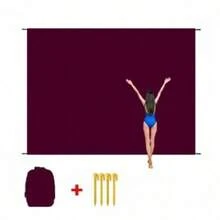 1pc Extra Large Beach Blanket, Oversized Beach Towel, Foldable Picnic Mat With Pocket, Lightweight Portable Beach Mat, Quick Dry Outdoor Picnic Blanket, Durable Anti-Sand Beach Towel, Suitable For Picnic, Travel, Camping And Hiking, Allowing You To Fully Enjoy Beach Time Uninterrupted (Size 100*145cm→300*300cm, Comes With 1 Storage Bag And 4 Ground Stakes) Can Be Used Year-Round, Space-Saving, Easy To Carry. - Hot Pink - View 87