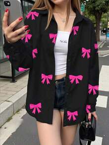 Camiseta holgada de manga larga de unicolor con un solo pecho para mujer - Multicolor 4 - Ver 4