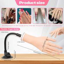 Practice Hand For Acrylic Nails, 2 Pack Flexible Bendable Nail Hand With Adjustable Stand, Nail Training Kit For Beginners &Amp; Nail Artists (Left And Right) - 白色 - 查看 3