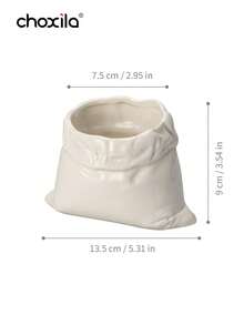 choxila 1pc Creative Coin-Shaped Ceramic Coffee Mug, Novelty White Linen Design Tea Cup, Unique Home Office Coffee Beverage Container, Ideal Gift For Coffee Lovers - White - View 8