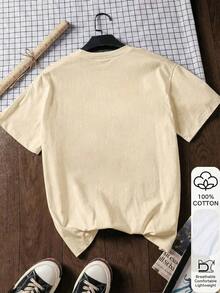 Camiseta de manga corta vintage, linda, interesante y cómoda, con estampado de libros y flores, y estampado de letras de dibujos animados para amantes de la lectura. Camiseta de mujer adecua - Albaricoque - Ver 3