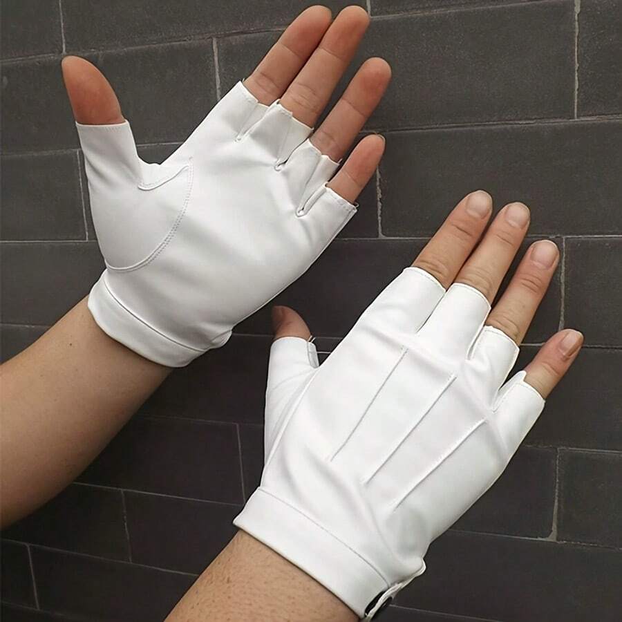 Half Finger Gloves, Men's Fingerless Driving Casual Gloves - Multicolor - View 1