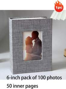 100-Page Large Capacity Creative Photo Album, 6-Inch Fabric Surface, Suitable For Family, Fashionable Wedding And Family Photo Memorial Album, Living Room, Office Decoration, Mother's Day Spring Gift - Multicolor - View 22