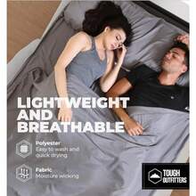 Forro para Saco de Dormir Saco de Dormir para Adultos y sábanas de Viaje para Hotel, Saco de Dormir de Viaje, Forro de Saco de Dormir para Clima frío - Doble para 2 personas  Gris con cierre - Ver 6