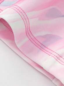 Balabala Traje de baño con camiseta de manga raglán y shorts para niña preadolescente, con estilo y dulzura - tono rojo blanco - View 9