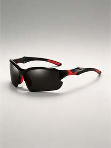 3 piezas Gafas deportivas negras para hombres, hechas de material de PC de alta calidad, adecuadas para viajes, fiestas en la playa, estilo callejero, selfies, artículo esencial para vacaciones - A - Ver 3