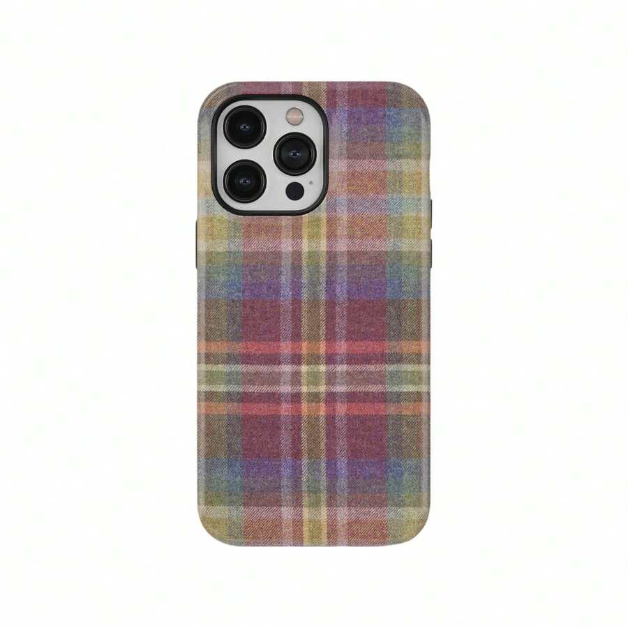 Ốp điện thoại họa tiết kẻ caro cổ điển Grid Vintage Plaid, kiểu dáng ấm áp, tương thích với iPhone 16 Pro Max, 15 Pro, 14 Plus, 13 Pro Max, 12 và 11. - Nhiều màu - Xem 1