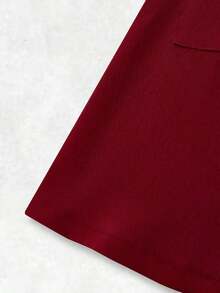 Vestido sencillo y diario para mujer con cinturón y unicolor para el verano - Rojo 2 - Ver 5