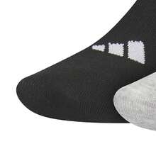 Adidas Sportswear NO-SHOW Antibacterial And Odor-Resistant Comfortable Sports Boat Socks With Silicone Heel Design, Unisex, 3-Pack - Black, White and Gray - View 4