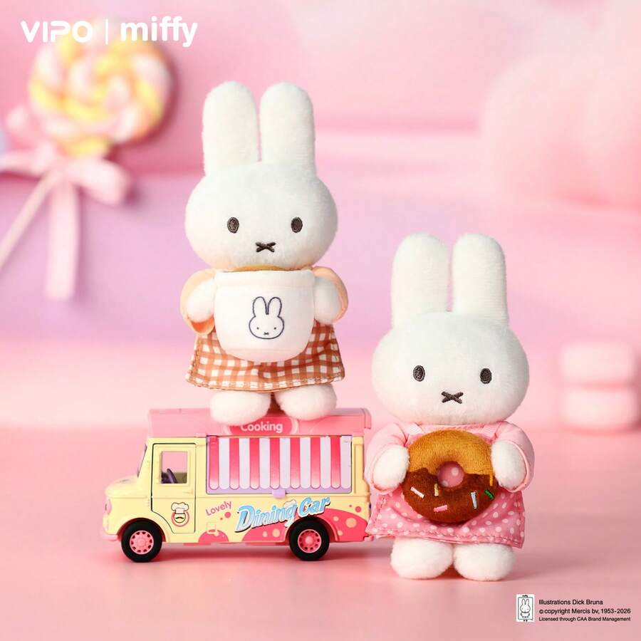 Móc khóa hình thú nhồi bông Miffy Baking Series chính hãng, hộp quà bí ẩn, phụ kiện túi hình thỏ Kawaii, mặt dây chuyền dễ thương, quà tặng bất ngờ (1 cái ngẫu nhiên) - Nhiều màu - Xem 1