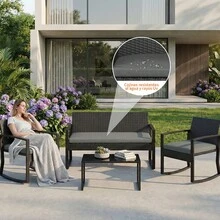 Desk And Chair Set - Black and Gray - View 5