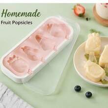 1pc Cute Fruit Ice Cream Mold With Lid, Designed For Making Cheese Sticks And Cheese Slices, Ice Cream Mold, Homemade Silicone, Summer Home Essential - Pink - View 6