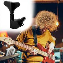 QWORK Guitar Bass Tuners - Metal Tuning Pegs Keys (2L + 2 R) - Ratio Headstock Sealed Machine Head - White - View 8