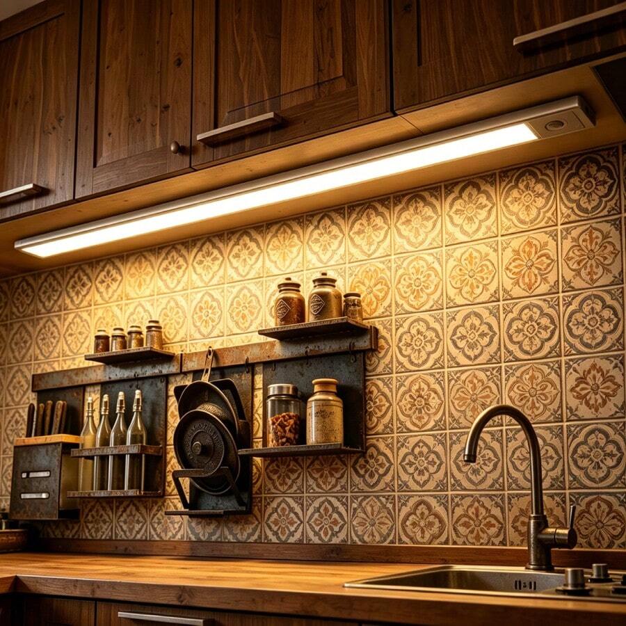 Tira de luz LED para gabinete con sensor de movimiento humano, siempre encendida, recargable, inteligente, inalámbrica, autoadhesiva, magnética, para gabinete de cocina, armario, tira de luz nocturna - Luces interiores con sensor de movimiento - Ver 1