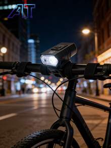Plastic Bicycle Front Light Outdoor Cycling Sports Bike Light Floodlight Spotlight Portable USB Rechargeable Bicycle Light USB Rechargeable Strong Light Flashlight Cycling Accessories Night Riding Battery Display Mountain Bike Universal - Multicolor - View 4