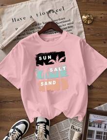 Summer And Beach Style Short Sleeve T-Shirt, Fashionable Short Sleeve T-Shirt For Spring And Summer 2026, Made In Mexico, 180 Grams. Cartoon Print, Couple Design, Suitable For Indoor Or Outdoor Wear. Crew Neck, Unisex, Ideal For Office And Leisure. One-Piece Pack. - PK-P631577SLNDXZGY471 - 查看 4