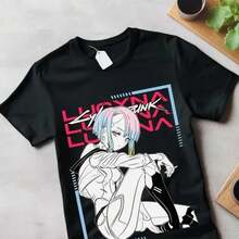 Camiseta exclusiva de manga manga Anime Vintage Special UniS1ex T1EE Anime Exclus, talla única, 220 g, algodón puro, manga corta, para hombre y mujer, tejido grueso, resistente a las arrugas y que no se deforma fácilmente. Estilo sencillo y versátil, ligero y transpirable, perfecto para ir al trabajo, viajar, acampar, ir de compras y para el tiempo libre diario. - Negro - Ver 1
