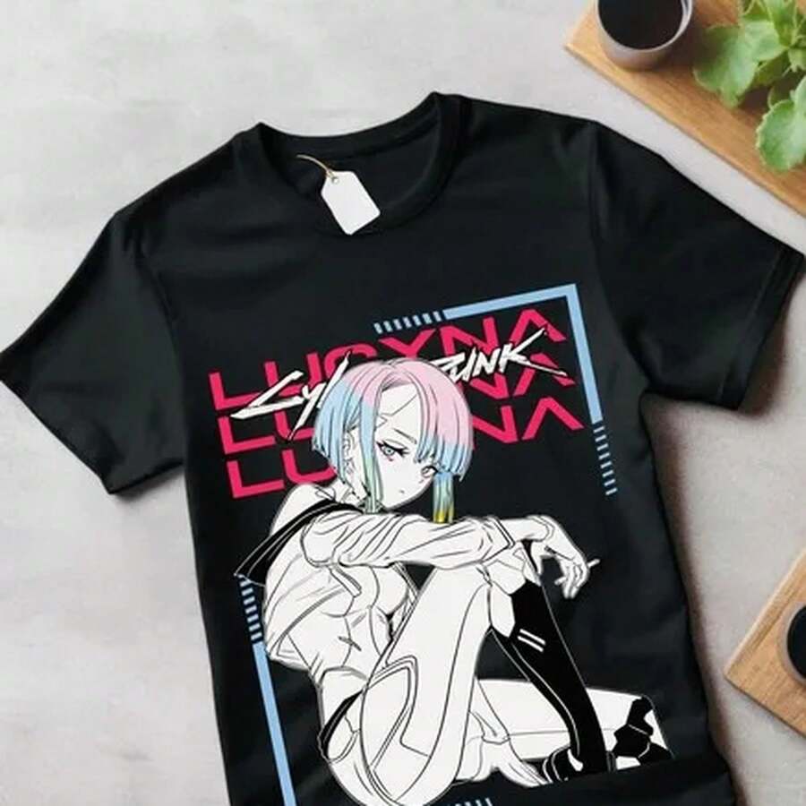 Camiseta exclusiva de manga manga Anime Vintage Special UniS1ex T1EE Anime Exclus, talla única, 220 g, algodón puro, manga corta, para hombre y mujer, tejido grueso, resistente a las arrugas y que no se deforma fácilmente. Estilo sencillo y versátil, ligero y transpirable, perfecto para ir al trabajo, viajar, acampar, ir de compras y para el tiempo libre diario. - Negro - Ver 1
