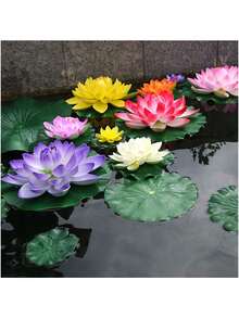 1/3/5/10pcs Artificial Floating Foam Lotus Leaf Decoration, Suitable For Pond, Aquarium And Stage, Realistic Lotus Leaf Green Plant, Fish Pond Simulation Lotus, Realistic Water Lily Micro Landscape, 10cm, Valentine's Day, Birthday, Graduation Gift Party Pack, Room, Home, Wall, Bathroom, Bedroom, Room Decor, Office Desk Accessories, Wedding Supplies, Wedding, Living Room - White - View 2