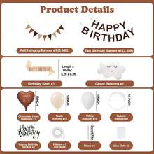 Cream Balloons Decor Birthday Decorations For Women Girl Beige Brown White Sand Foil Star Heart Balloon Decor, Birthday Sash Bobo Balloons For Birthday Anniversary Party Decoration Supplies Room Decor - Trang trí sinh nhật - Xem 11