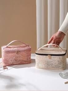 Tas Kosmetik Jala Nilon Kapasitas Besar, Kantong Penyimpanan Multifungsi, Tas Perlengkapan Mandi/Tas Rias Wanita untuk Perjalanan - MultiWarna - View 9