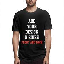 Camisetas Personalizadas para Hombre, Diseña tu Propio Diseño Frontal y Trasero, Tallas Grandes hasta 6XL - Negro - Ver 7