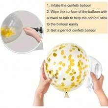 Bộ 36 quả bóng bay ruy băng màu vàng và trắng, kích thước 12 inch, thích hợp trang trí sinh nhật chủ đề hoa hướng dương và ong. - Bộ - Xem 6