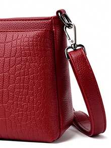 Nova Bolsa de Ombro de Couro PU Macio de Luxo Design para Mulheres 2026 Marca Bolsas e Bolsas Femininas de Alta Qualidade para Senhoras - Vermelho - Visão 10